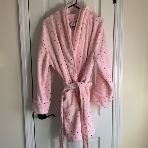 Pink and gold plush robe - Picture 1 of 3